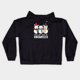 Chillin with my snowmies Kids Hoodie